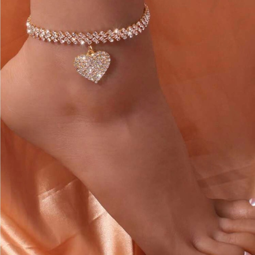 Heart Shaped Pendant Anklet